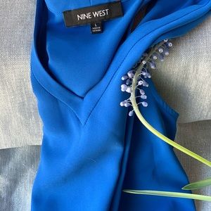 Royal blue sleeveless blouse